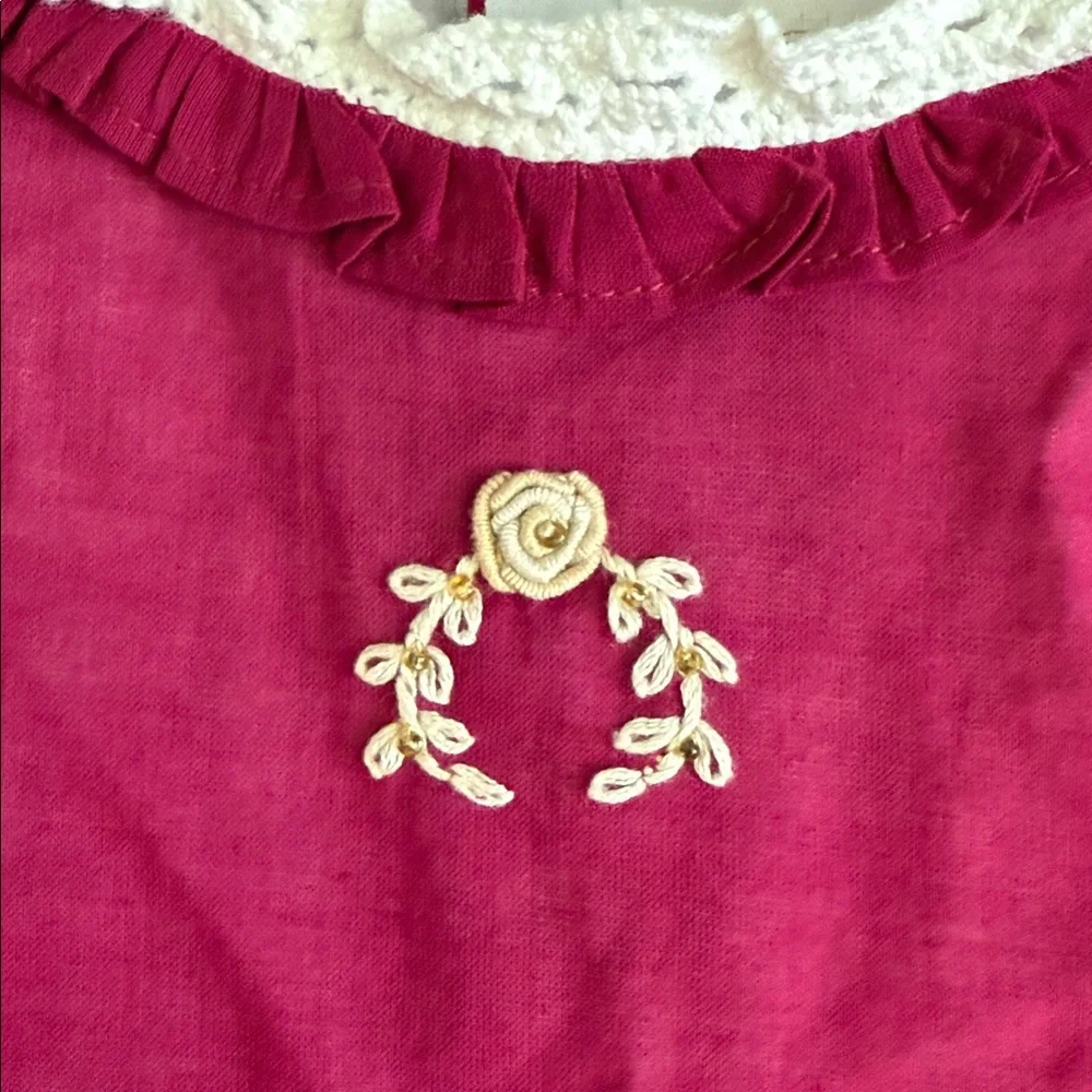 {WDW} Well Dressed Wolf | Berry Emily Dress Cotton Embroidered Heirloom (12) - Picture 3 of 14